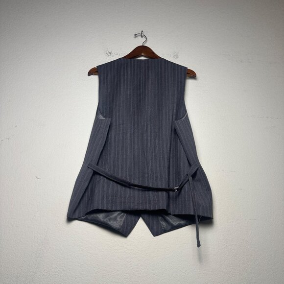 Apollo King Grey Blazer Coat Jacket Vest 2 Piece Suit Men Formal 42L Pinstripe - Picture 4 of 16